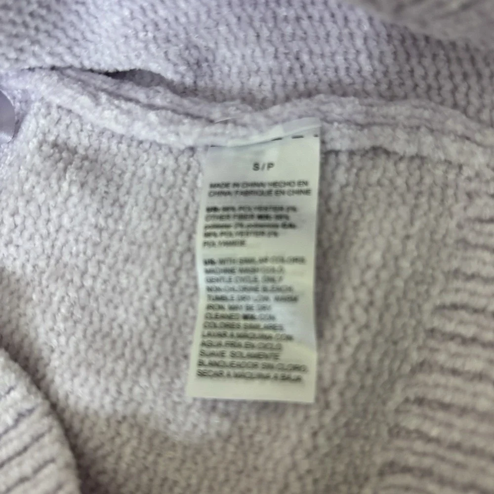 Women's‎ Lilac Chenille Ribbon Back Sweater Petite Small Soft Cozy Pastel Spring